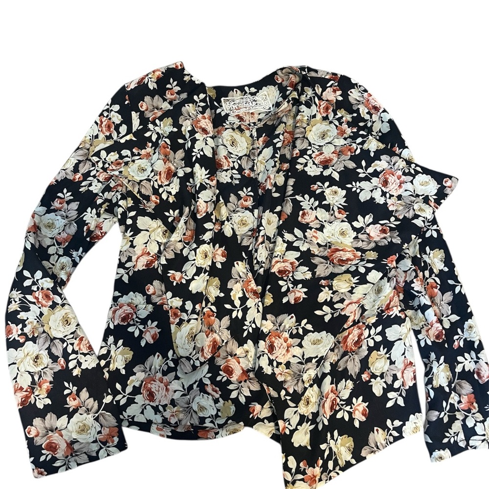 Floral Black Women's Silk Blazer